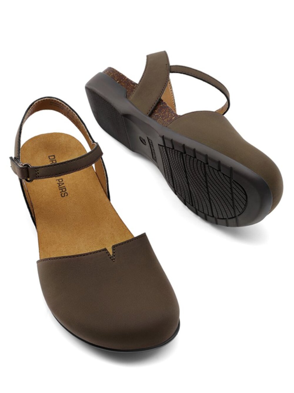 Dream Pairs Dark Brown Closed Toe Arch Support Sandals/NIB/6 - Picture 5 of 15